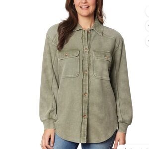Briggs Women's Relaxed Fit Button Front Long Sleeve Waffle Shirt Medium,